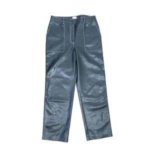 Wilfrid Free Aritzia black faux leather straight leg pants 12